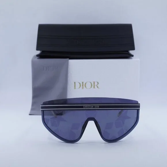 Dior DIORCLUB M2U 31B7 Shield Sunglasses - Matte Navy Blue - Picture 3 of 13